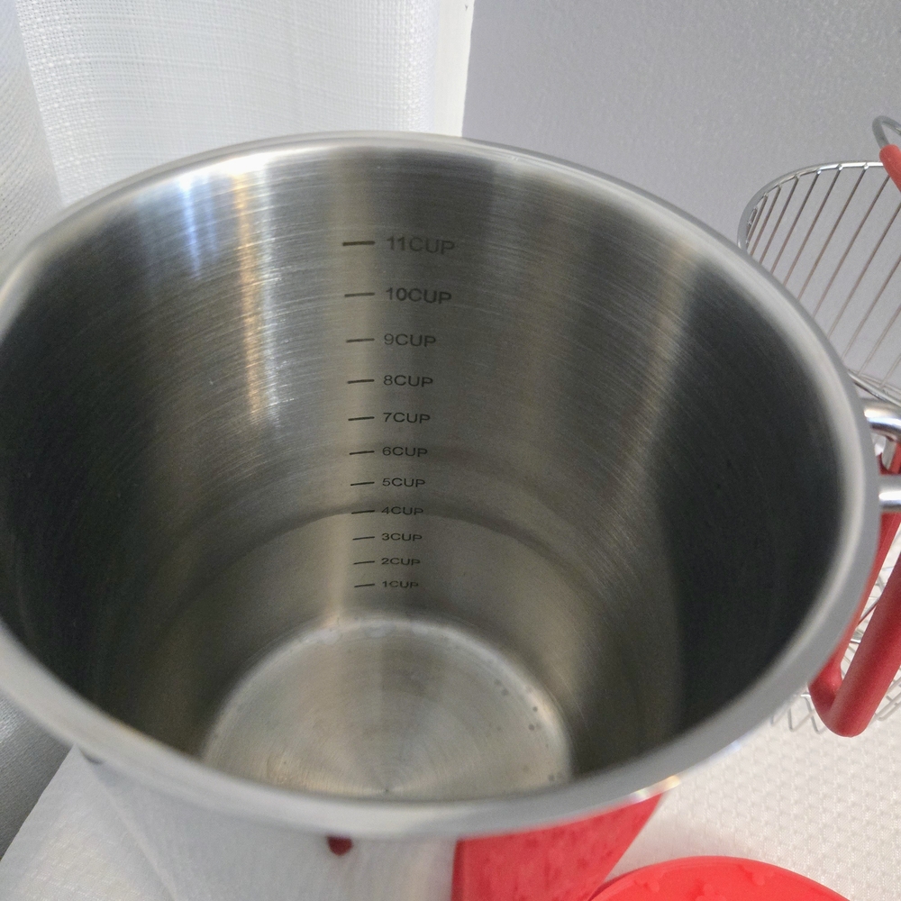 Kuhn Rikon 12 Cup 4th Burner Pot W Basket Silicone Lid Stainless Steel Steamer - Picture 4 of 8